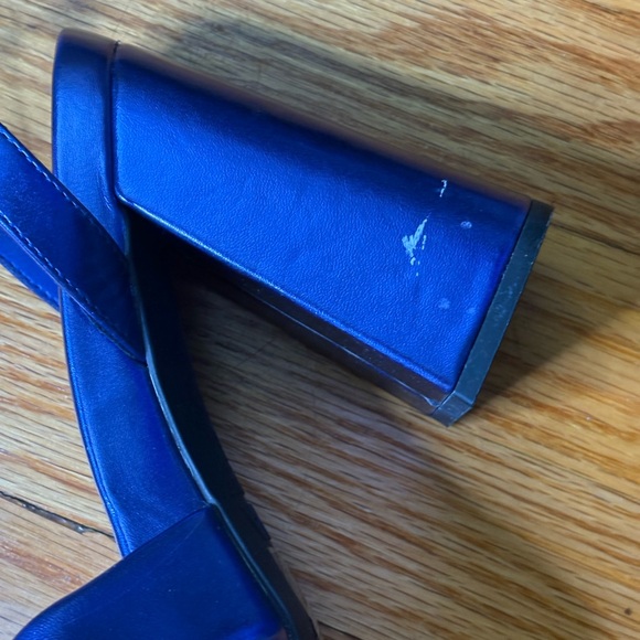 PRICE DROP!!!! MIA - Shiny Blue, Block Heel, Ankle Strap Sandals - Picture 4 of 6